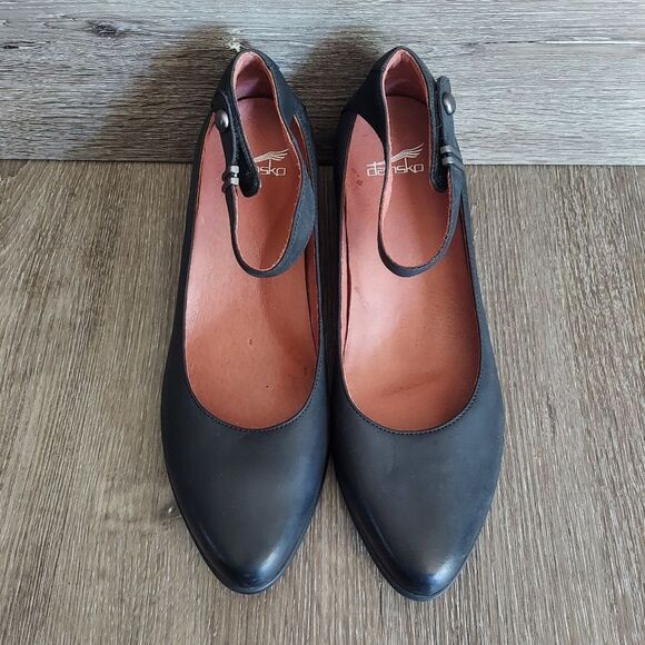 Dansko Shaylee Waterproof Ankle Strap Low Wedges - Black - Size 42 - Picture 3 of 9